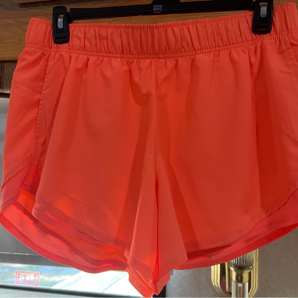 Athletic Works Orange Athletic Shorts Lightweight Elastic Waist